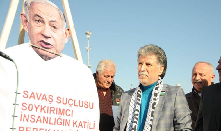 Kayseri'de Netanyahu'nun maketini 'idam' ettiler