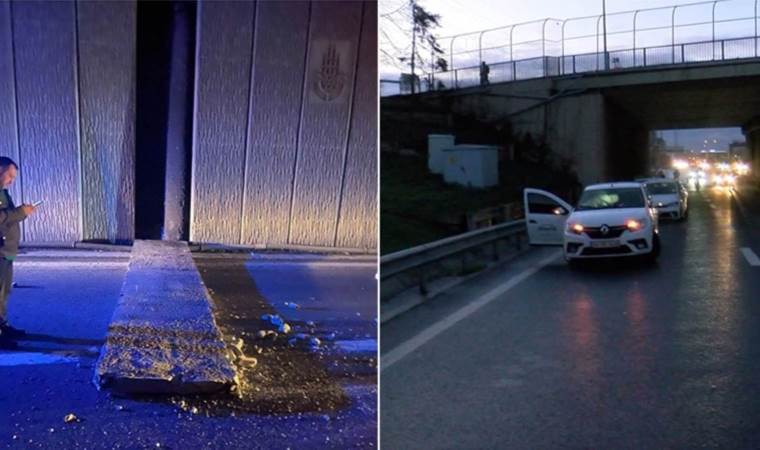 Bağcılar'da altgeçitin duvarından beton düştü: Araçlar zarar gördü!