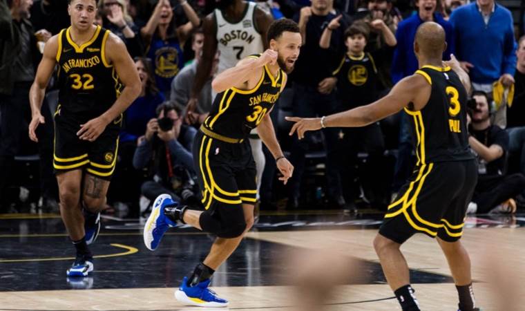NBA'de Golden State Warriors 17 sayı geriden geldi: Boston Celtics'i uzatmada devirdi!