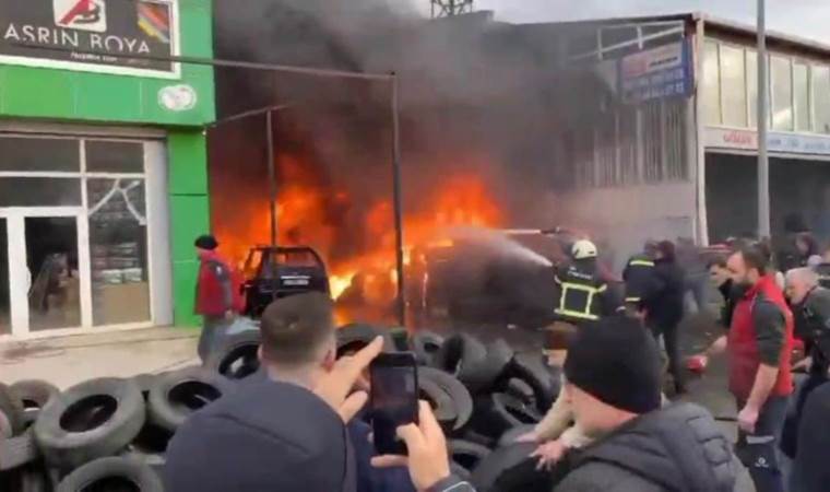 Lastik deposunda korkutan yangın!