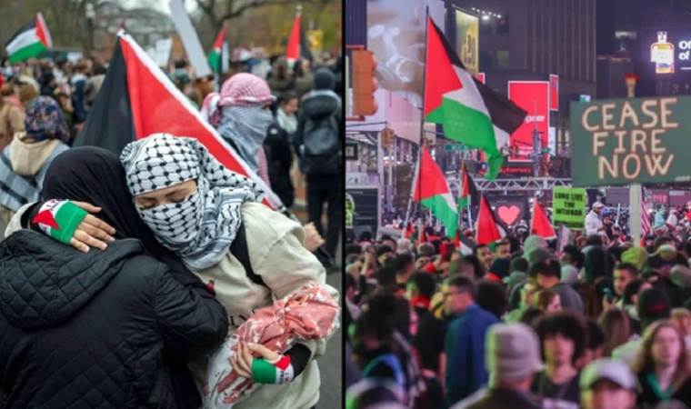 ABD'de Filistin'e destek: Beyaz Saray önünde kefenlenmiş oyuncaklı protesto