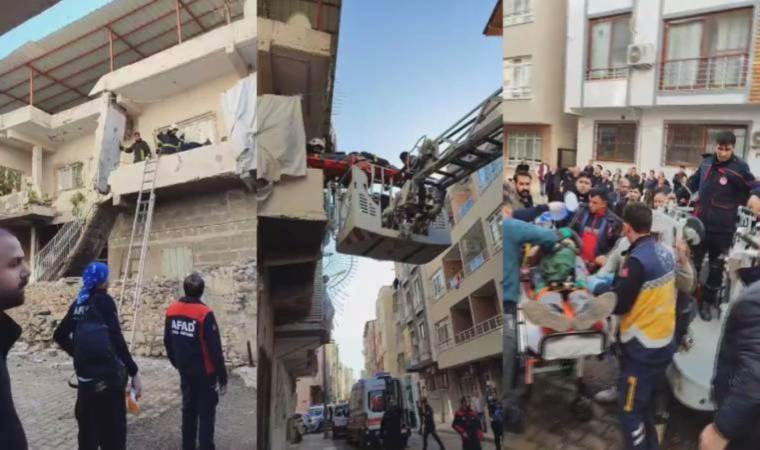 Feci olay... Merdiven inşaat işçisinin üzerine çöktü!