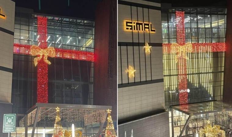 Rize'de AVM'nin yılbaşı süslemesi 'haç işaretine' benzetilmişti... AVM yönetiminden açıklama
