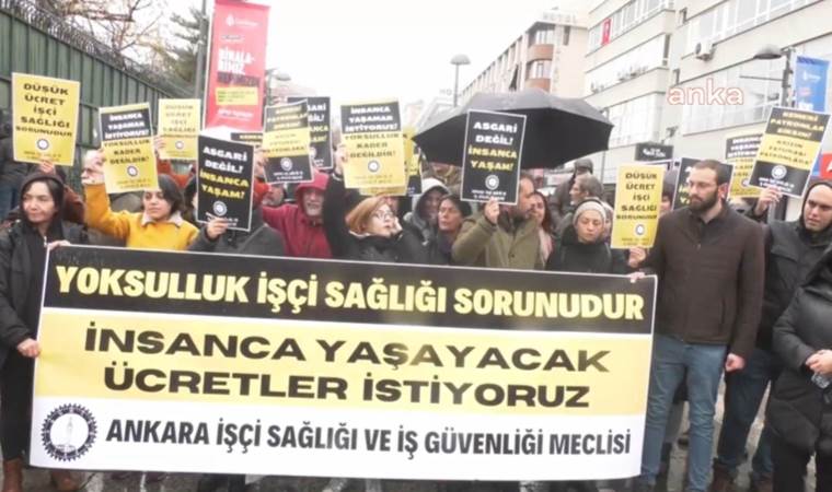 Ankara İşçi Sağlığı ve İş Güvenliği Meclisi üyelerinden 'asgari ücret' eylemi: Komisyon işçileri temsil etmiyor