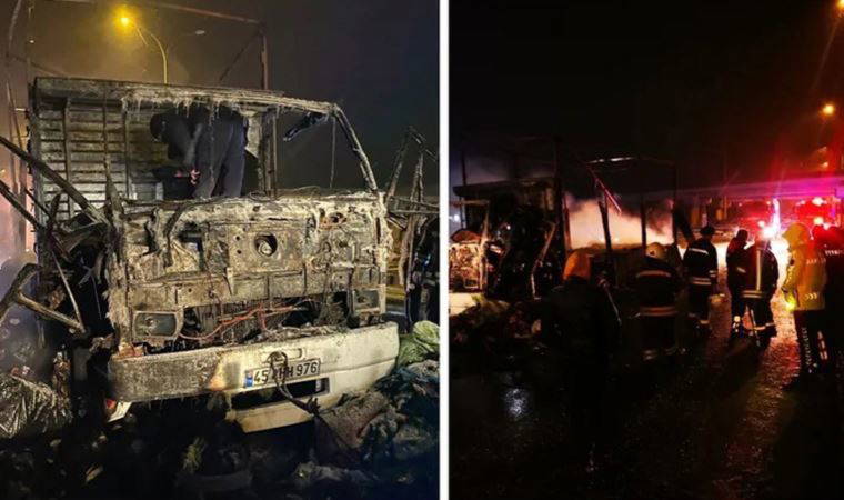 İzmir'den deprem bölgesine giden yardım TIR'ı yandı