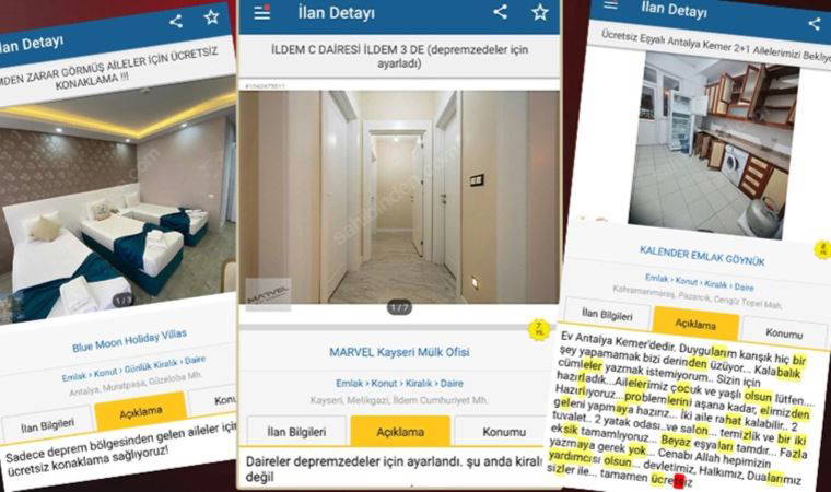 Depremzedeler için binlerce kişi ücretsiz ev için ilan verdi!