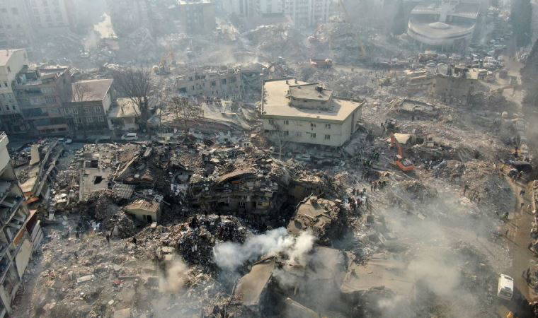 Depremde 6'ncı gün: Kahramanmaraş'ta son durum havadan görüntülendi