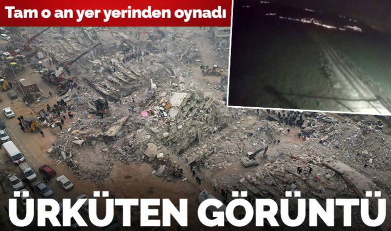 Kahramanmaraş depreminin yeni görüntüsü ortaya çıktı: Tam o an yer yerinden oynadı