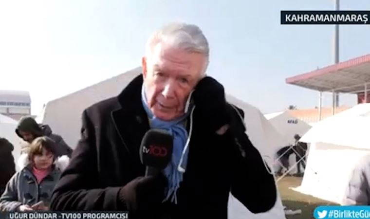 Uğur Dündar çadırkentte depremzedelerin dertlerini dinledi