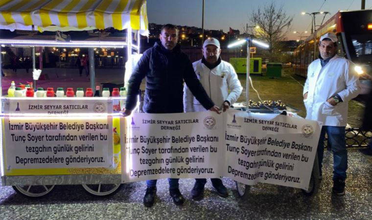 İzmirli seyyar satıcıların geliri depremzedelere gidecek