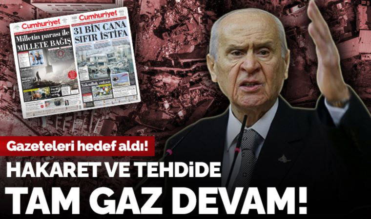 Son dakika... Devlet Bahçeli deprem bölgesi dönüşü yine tehdit etti, gazeteleri hedef aldı: 'Tek tek not alıyoruz'