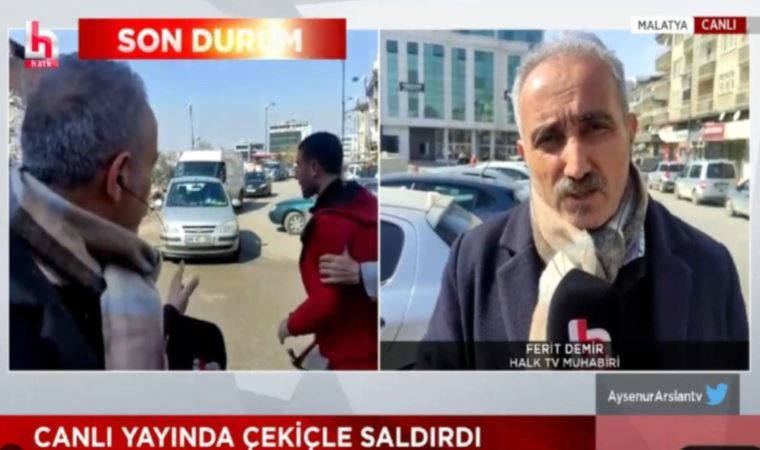 Halk TV ekibine canlı yayında çekiçli saldırı: 'Haber suç, hakaret özgürlük'