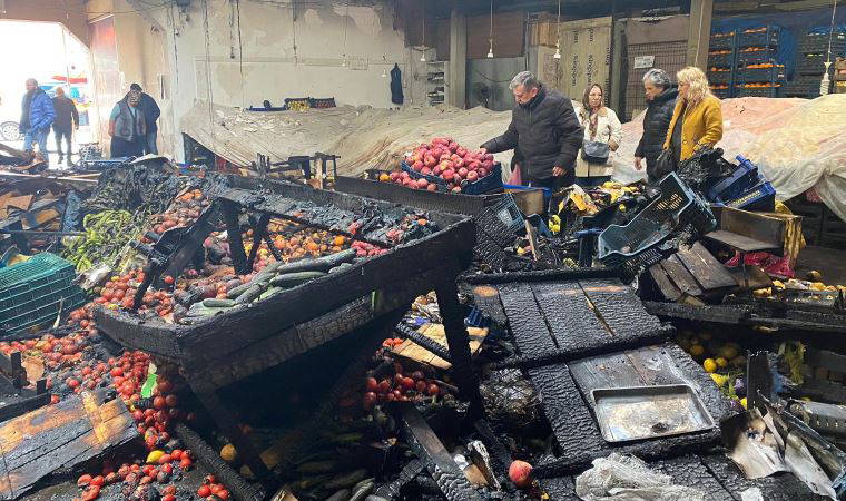 Bartın'da kapalı pazardaki tezgâhlar yandı: 1 gözaltı