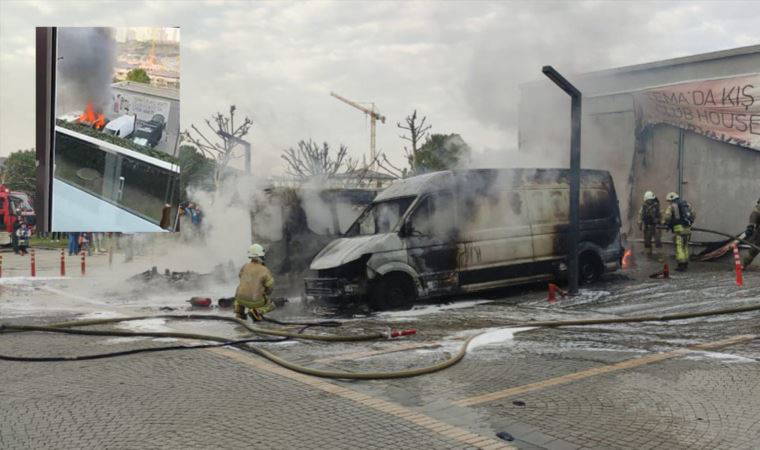 Minibüste çakmakla oynayan çocuk, üç aracın yanmasına neden oldu