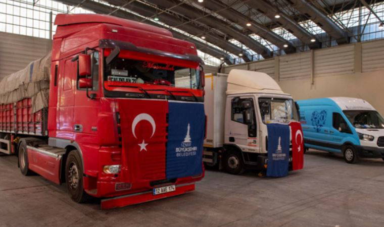 Deprem yardım TIR'ları yola çıktı