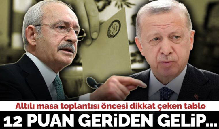 Altılı masa toplantısı öncesi dikkat çeken tablo: 12 puan geriden gelen Kılıçdaroğlu, Erdoğan'ı geçti