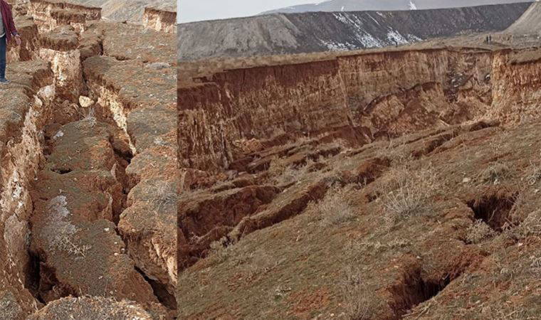 Deprem devasa göçük oluşturdu: Derin yarıklar endişe yarattı