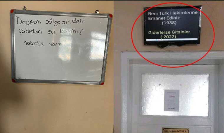 Muayene odasının girişine yazılar yazan aile hekimine soruşturma