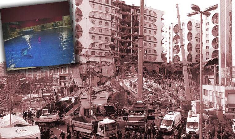 Kolonlarının kesilen Galeria Sitesi’nin altındaki havuzun görüntüsü ortaya çıktı