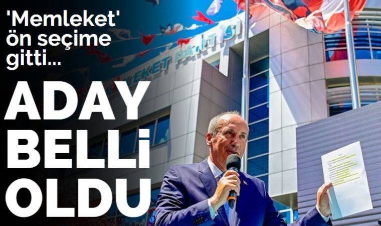 Son Dakika: Memleket Partisi'nin Cumhurbaşkanı adayı Muharrem İnce oldu