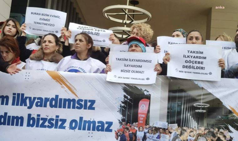 Taksim Eğitim ve Araştırma Hastanesi çalışanlarından Cerrahpaşa protestosu