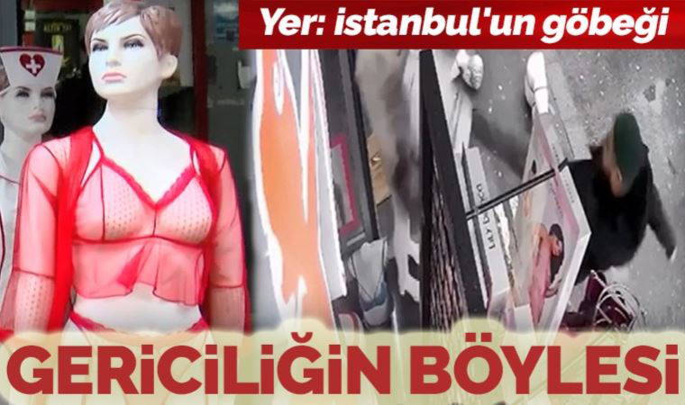 Gericiliğin böylesi... Fatih'te kadın iç çamaşırı giydirilen cansız mankenlere saldırı: 'Müslümansınız, bunları buraya nasıl koyarsınız!'