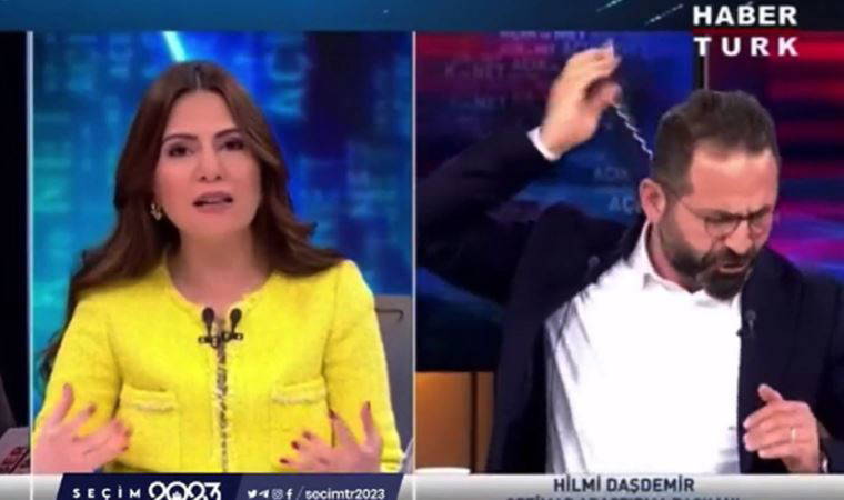 Habertürk'te stüdyoda gergin anlar: İktidara yakın araştırma şirketinin sahibi  Daşdemir yayını terk etti