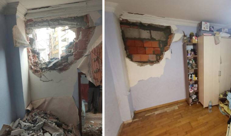 Bu kez adres Beylikdüzü... Yıkım sırasında yan binanın 'duvarı' yıkıldı