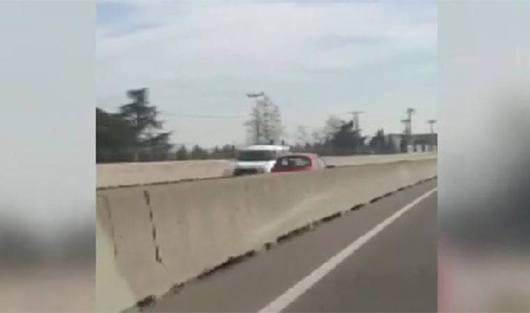 Görenleri korkuttu: Kara yolunda otomobiliyle ters şeritte ilerledi!