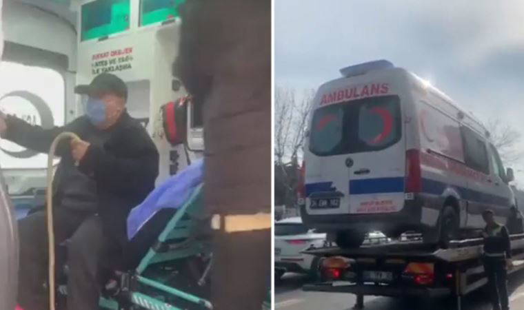 Belediyenin ambulansını 'içinde hasta varken' haczettiler