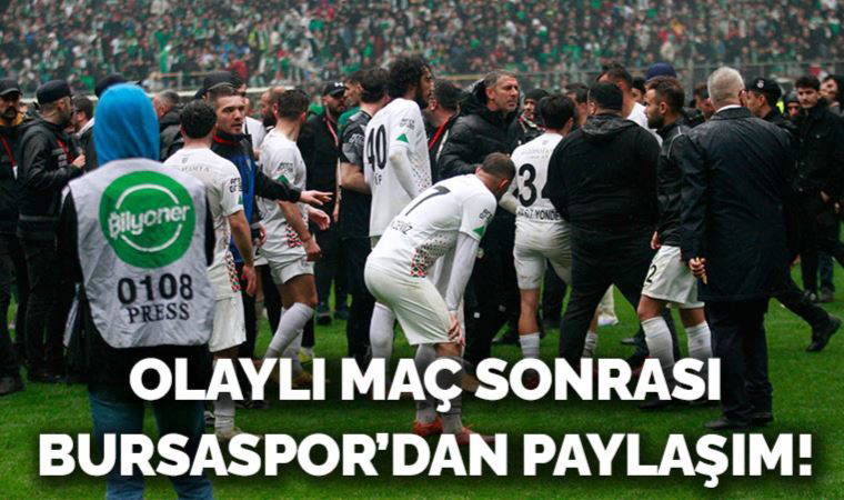 Olaylı Amedspor maçından sonra Bursaspor'dan paylaşım!