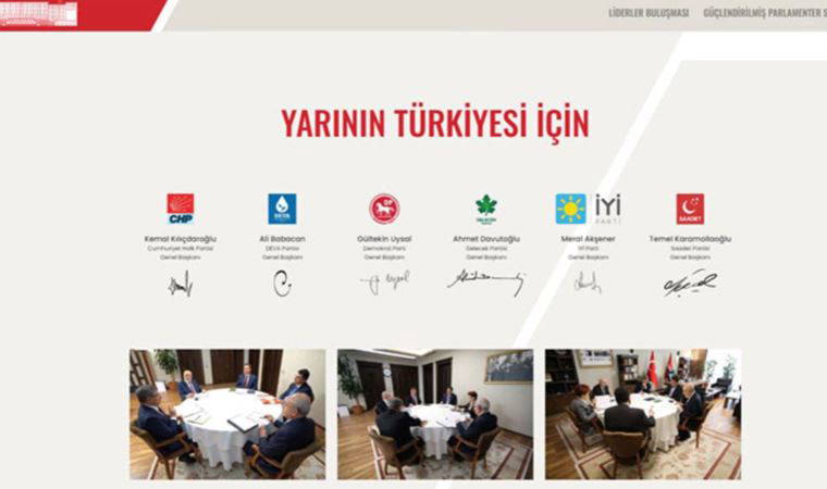6'lı masanın internet sitesi Millet İttifakı'na dönüştürüldü