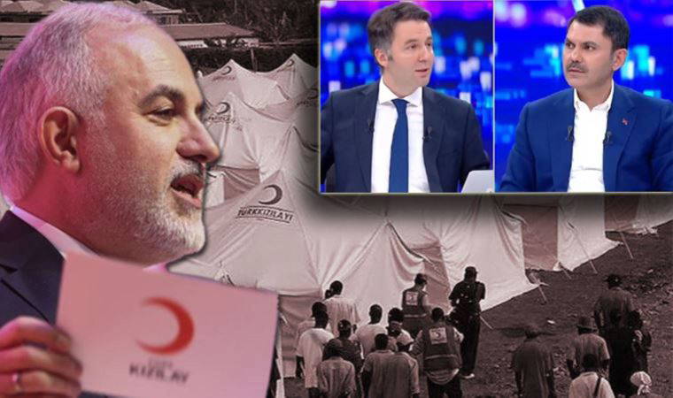 Canlı yayında Bakan Kurum'un yanında Kızılay Başkanı'na istifa çağrısı