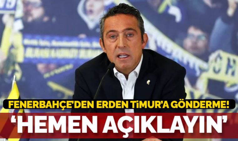 Fenerbahçe'den Erden Timur'a gönderme!