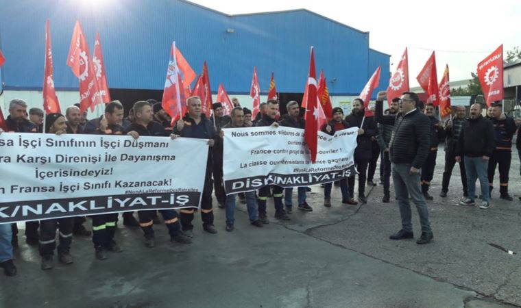 Nakliyat-İş Sendikası’ndan Fransız işçilere destek eylemi