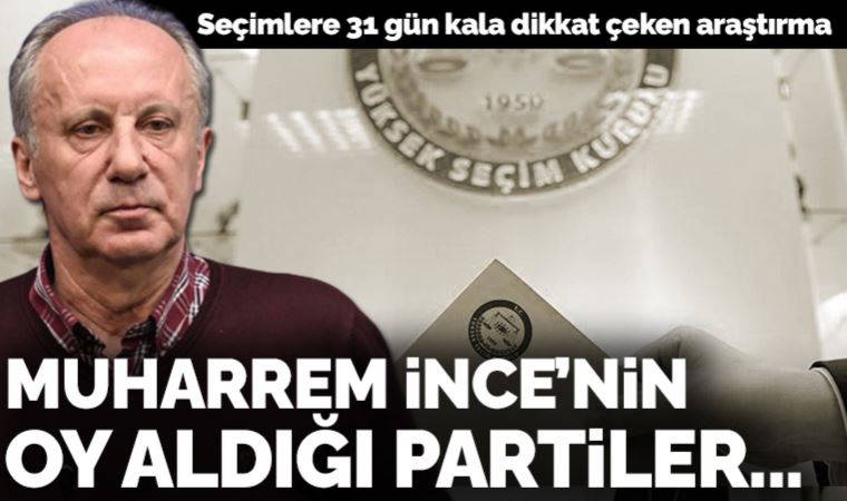 Seçimlere 31 gün kala dikkat çeken araştırma: İşte Muharrem İnce'nin oy aldığı partiler
