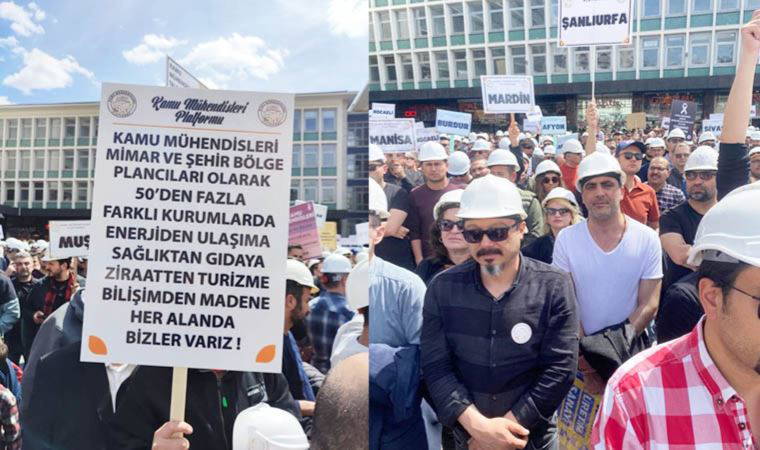 Binlerce kamu mühendisi, mimar ve şehir plancısı Ankara'da: Biz varız ve hak ettiğimiz değeri istiyoruz!