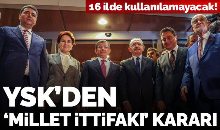 YSK karar verdi: 'Millet İttifakı' ismi 16 ilde kullanılamayacak