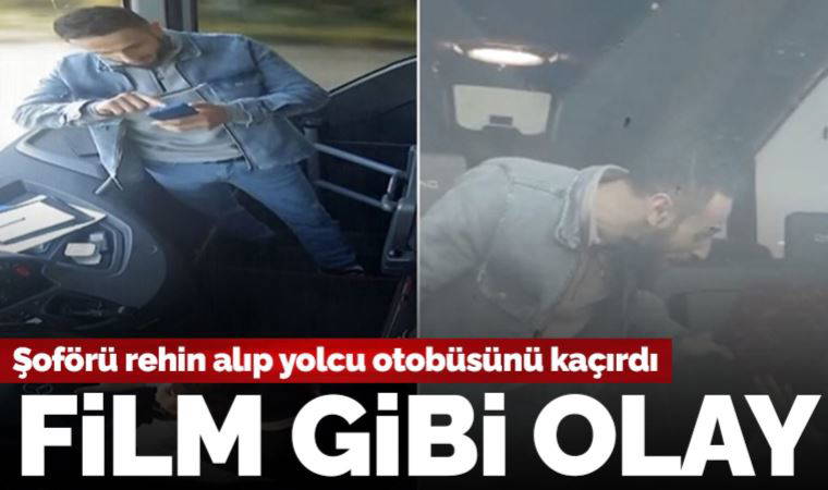 Şoförü bıçakla rehin alıp, yolcu otobüsünü kaçırdı