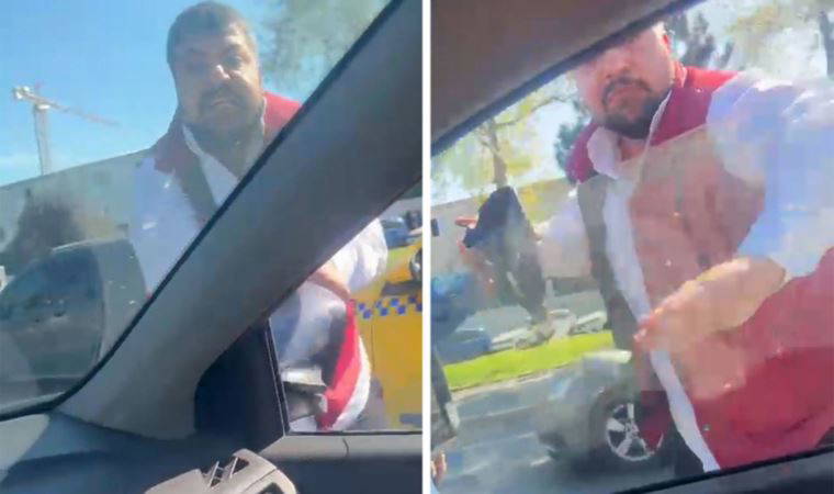 Fatih'te yol verme tartışması: Otomobilin aynasını ve camını kırdı!