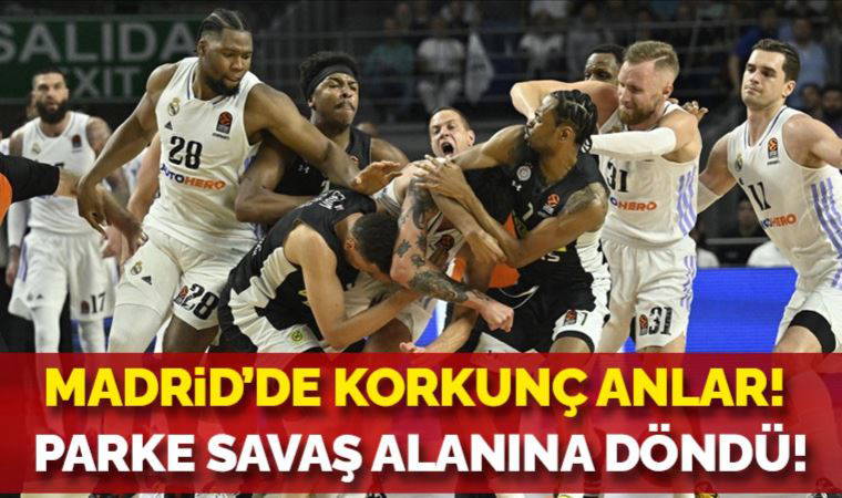 Real Madrid - Partizan maçında ortalık karıştı! Parke savaş alanına döndü...