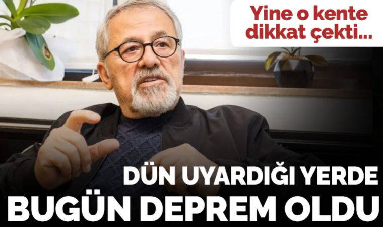 Prof. Dr. Naci Görür'ün dün uyardığı fayda bugün deprem oldu: O kente dikkat çekti
