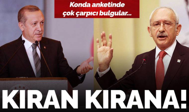 Konda anketinde çok çarpıcı bulgular... Kıran kırana!