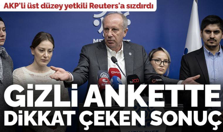 AKP'li yetkili 'gizli' anketi Reuters'la paylaştı: İşte Muharrem İnce'nin oy oranı