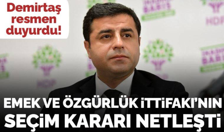 Son dakika... Selahattin Demirtaş duyurdu: Emek ve Özgürlük İttifakı'nın seçim kararı netleşti