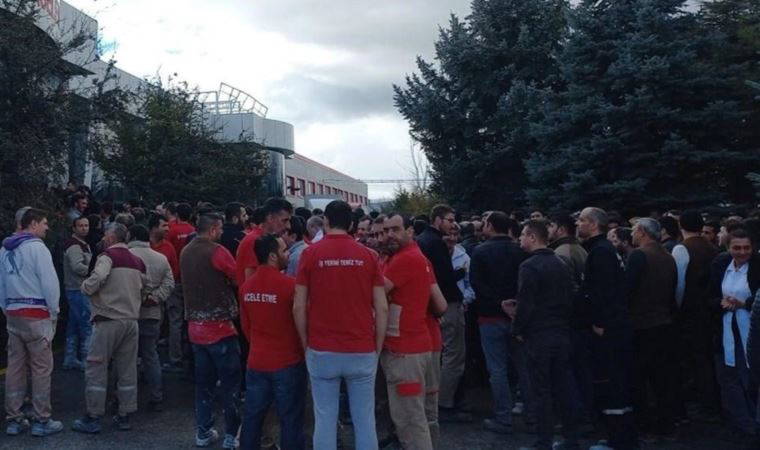 Güral Porselen işçilerinden 'iş bırakma' eylemi