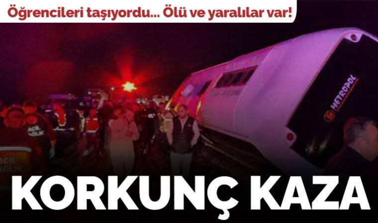 Bursa'da korkunç kaza... Öğrencileri taşıyan otobüs devrildi! 3 ölü 44 yaralı