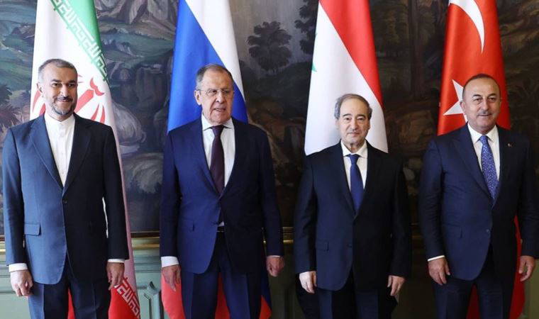 Rusya, Suriye, Türkiye ve İran Dışişleri Bakanları bir arada