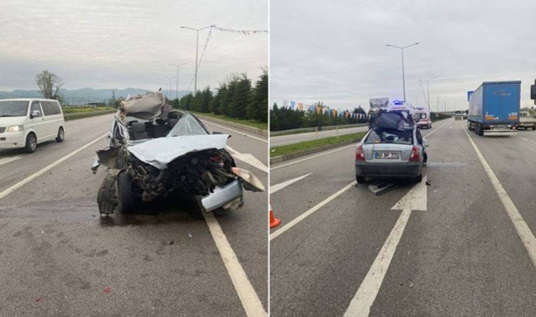 Samsun'da otomobil ve TIR çarpıştı: 4 yaralı