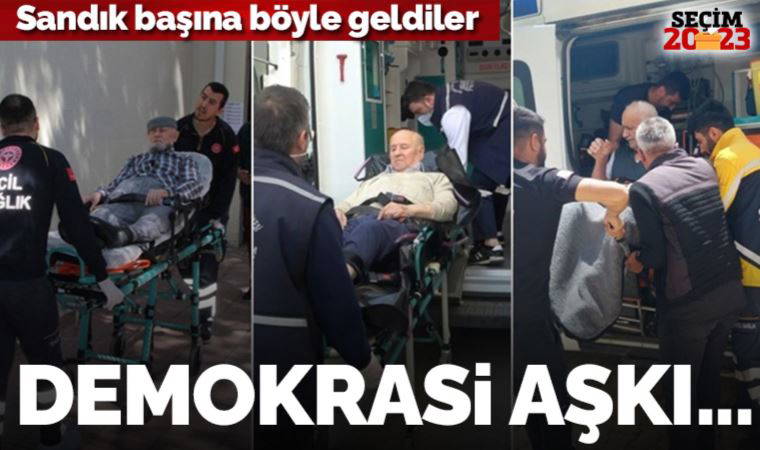 Sandık başına ambulanslarla geldiler